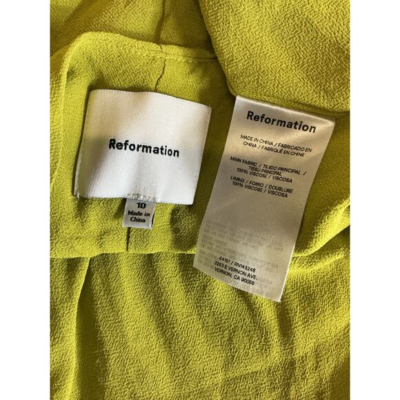 Reformation 'Bibi' Green Viscose Dress Size 10 - Picture 3 of 3
